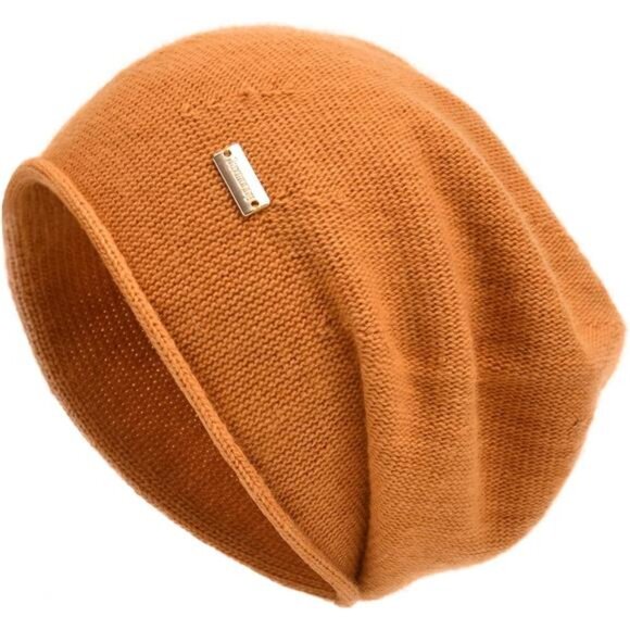 Accessories - Knit Beanie Hat, Winter Soft Warm Beanies Orange
